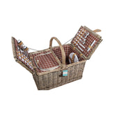 Hectarul - Cos de picnic pentru 4 persoane din rachita naturala maro deschis cu vesela si tacamuri  ZQ23-1200